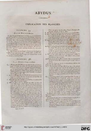 Abydus: Explication des planches (35-37)