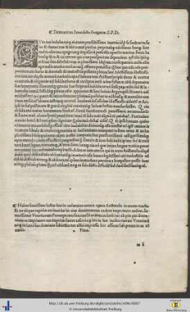 Democritus Benedictus Fontanae. S.P.D.
