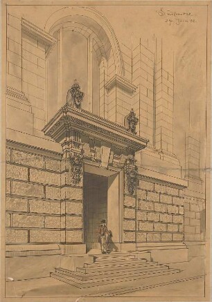 Pfann, Paul; Berlin; Reichstagsgebäude - Südportal (Perspektive)
