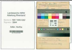 Entnazifizierung Hertha Adler , geb. 11.09.1910 ()