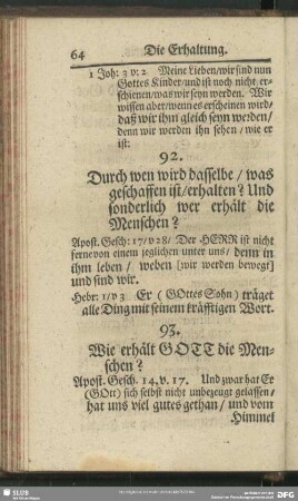 [16. Erhgaltung der Geschöpffe, und sonderlich den Menschen]