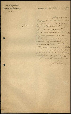 Prememoria-Entwurf des Sekretars O. Lüders an die Zentraldirektion