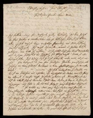 Brief von Johann Konrad Einem an Rudolf Erich Raspe