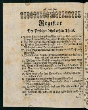 n4v-o1v, Register. Der Predigen dises ersten Theils