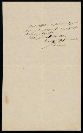Bescheinigung über die bezahlten Schulden. Tübingen, 7[?].10.1860.