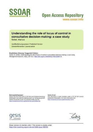 Understanding the role of locus of control in consultative decision-making: a case study