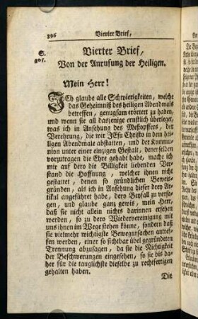 396-523, Vierter Brief, Von der Anrufung der Heiligen.
