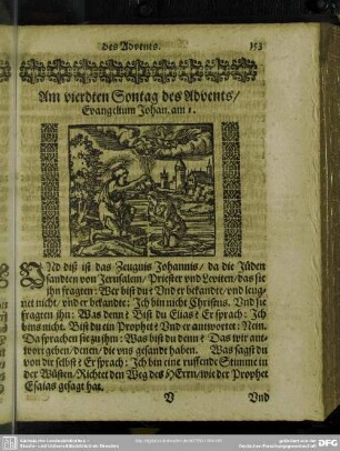 Am vierdten Sontag des Advents, Evangelium Johan. am 1.