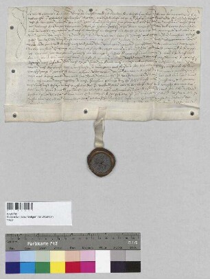 Ulrich Obermair zu Hagrain (Habran), Bürger zu Landshut, verkauft an Oswald Prumbss, Sporer und Bürger zu Landshut, den Weingarten am Nefanng zu Hagrain. S: Peter Rimbeck, Unterrichter zu Landshut