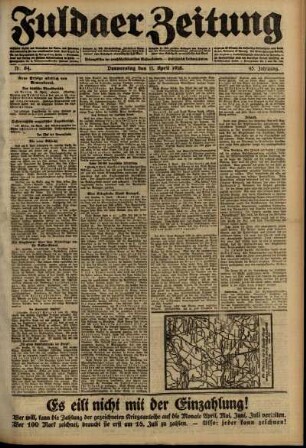 Ausgabe vom Donnerstag, den 11. April 1918.