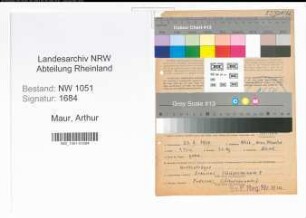Entnazifizierung Arthur Maur , geb. 23.10.1900 (Kassendirektor)