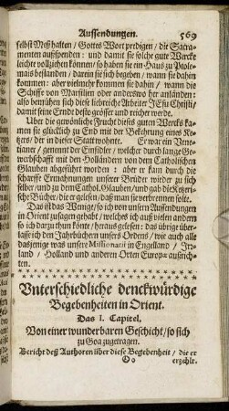 Unterschiedliche denckwürdige Begebenheiten in Orient.