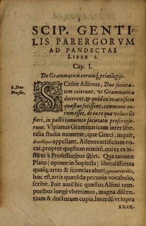 Parerga ad Pandectas : libri II ; Item Originum liber singularis