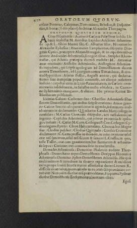 Oratorum quorundam nomina.
