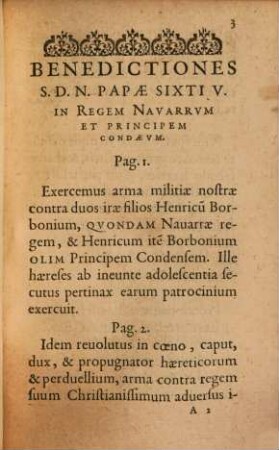 Brutum Fulmen papae Sixti V. adversus Henricum sereniss. regem Navarrae, et illustrissimum Henricum Borbonium, principem Condaeum