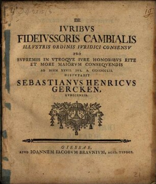 De Ivribvs Fideivssoris Cambialis