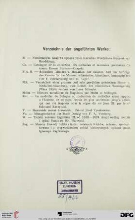 Verzeichnis der angeführten Werke