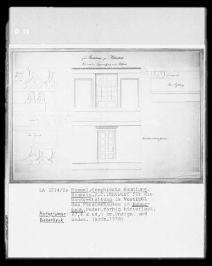 Entwurf für die Wandgestaltung im Vestibül des Fürstenhauses in Beberbeck