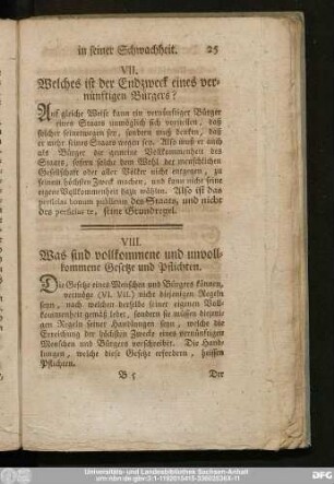 VIII. Was sind vollkommene und unvollkommene Gesetze und Pflichten.