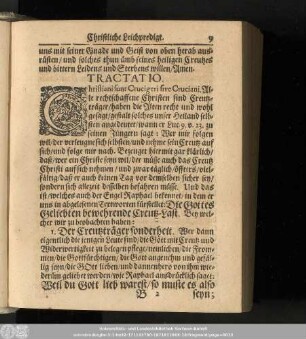 1. Der Creutzträger Sonderheit.