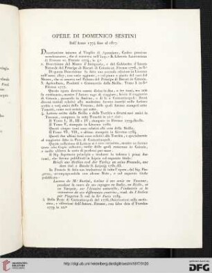 Opere di domenico sestini