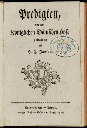 Predigten, vor dem Königlichen Dänischen Hofe gehalten