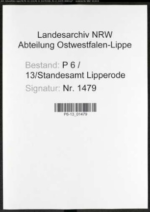 Sterberegister Standesamt Lipperode