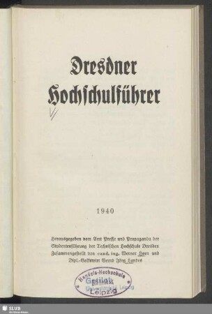 1940: Dresdner Hochschulführer