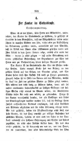 Der Kantor im Gottesdienste : Conferenzvortrag