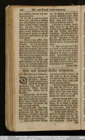 Lob- und Danck-Lieder insgemein.