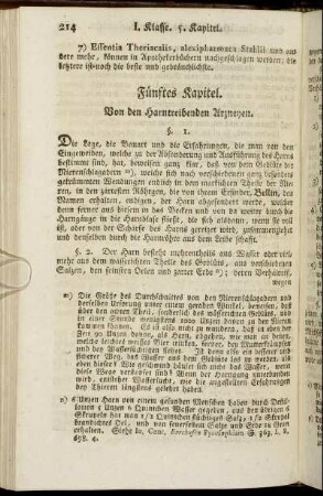 Fünftes Kapitel. Von den Harntreibenden Arzneyen.
