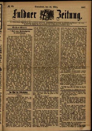 Ausgabe vom Samstag, den 26. März 1887.