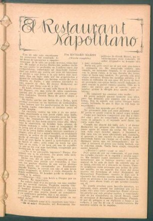El Restaurant Napolitano : (Novela completa)
