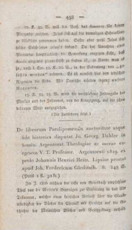 458-477 [Rezension] Dahler, Johann Georg, De librorum Paralipomenon auctoritate atque fide historica