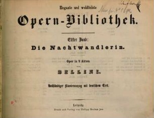 Die Nachtwandlerin : Oper in 2 Akten