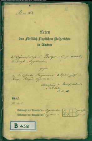 Berger, Gymnasiallehrer zu Lemgo gegen Amtschreiber Heynemann in Schieder