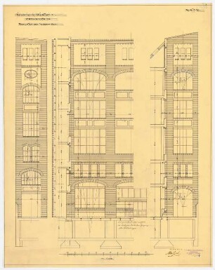Warenhaus Wertheim, Oranienstraße, Berlin 2. Bauabschnitt: Hofansichten Oranienstraße 52, 1:50