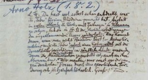 Brief an Arno Holz