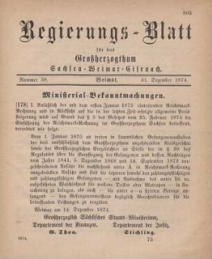 Nr. 38 : 31. Dezember 1874