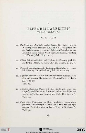 Elfenbeinarten (Nr. 221-235)