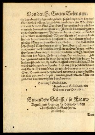 Ein andere Schrifft ... an Hertzog Fridenrichen/ den Churfürsten zu Sachsen ...