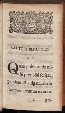 Lectori Benevolo. Praefatio.