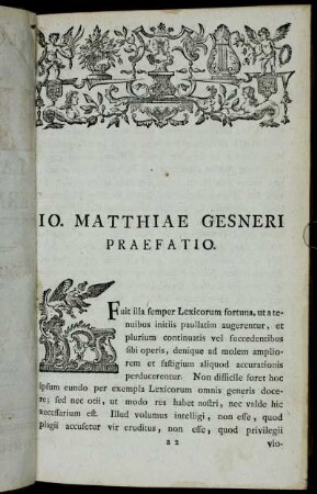 IO. Matthiae Gesneri Praefatio.