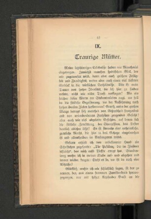 IX. Traurige Mütter.