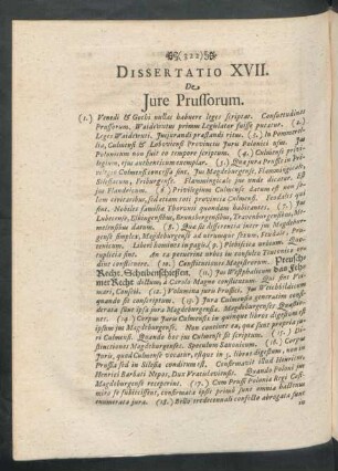 Dissertatio XVII. De Iure Prussorum.