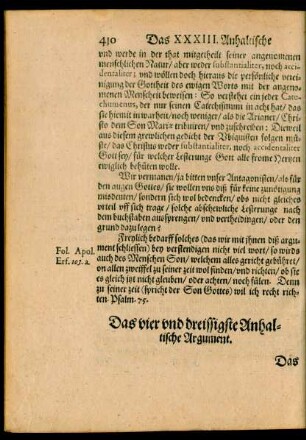 Das vier und dreissigste Anhaltische Argument.