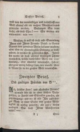 Zweyter Brief. Des gnädigen Fräulein von B**