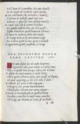 Del Triompho Della Fama Capitol .III.