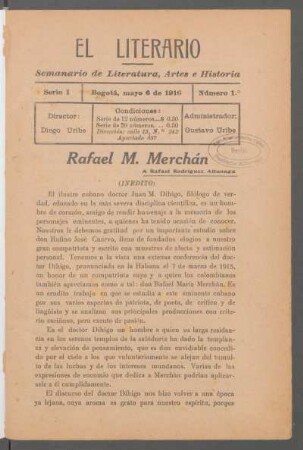 Rafael M. Merchán : (Inédito) - A Rafael Rodríguez Altunaga