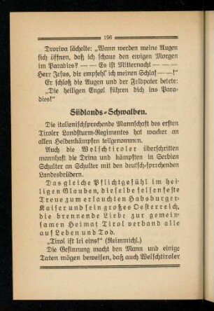 196-204, Südlands-Schwalben